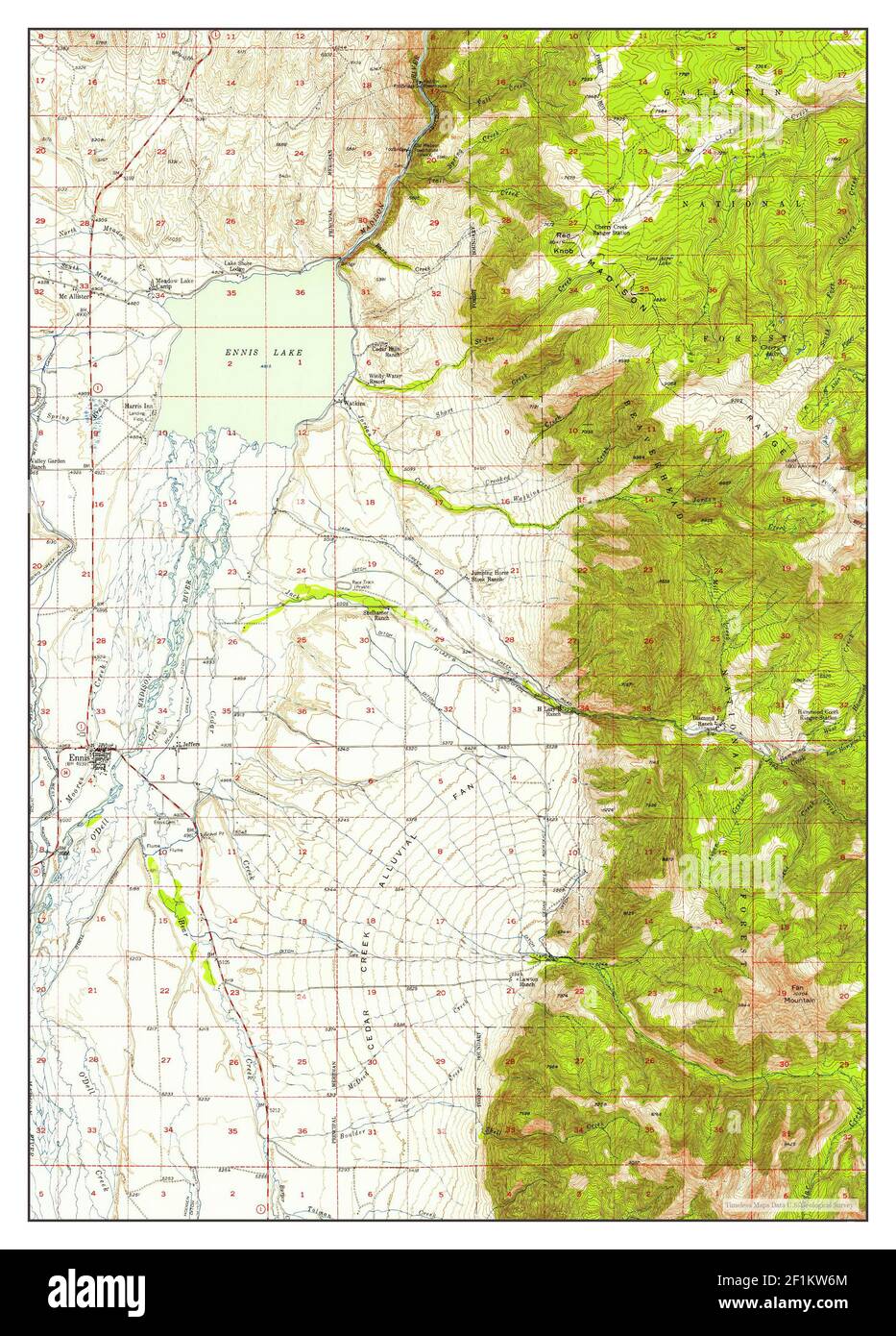 Historical Map of Ennis, Montana