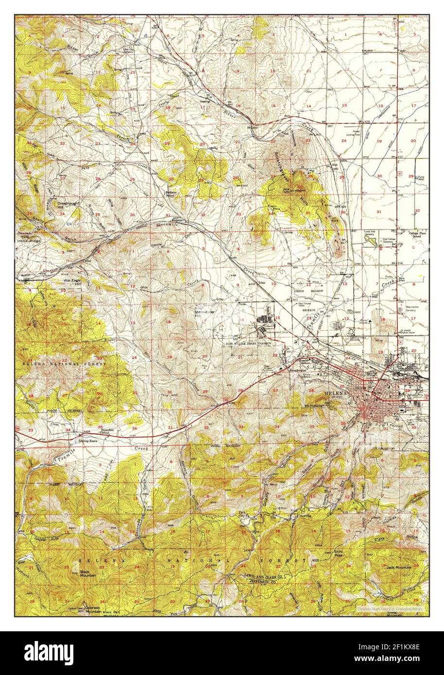 Helena, Montana, map 1950, 162500, United States of America by