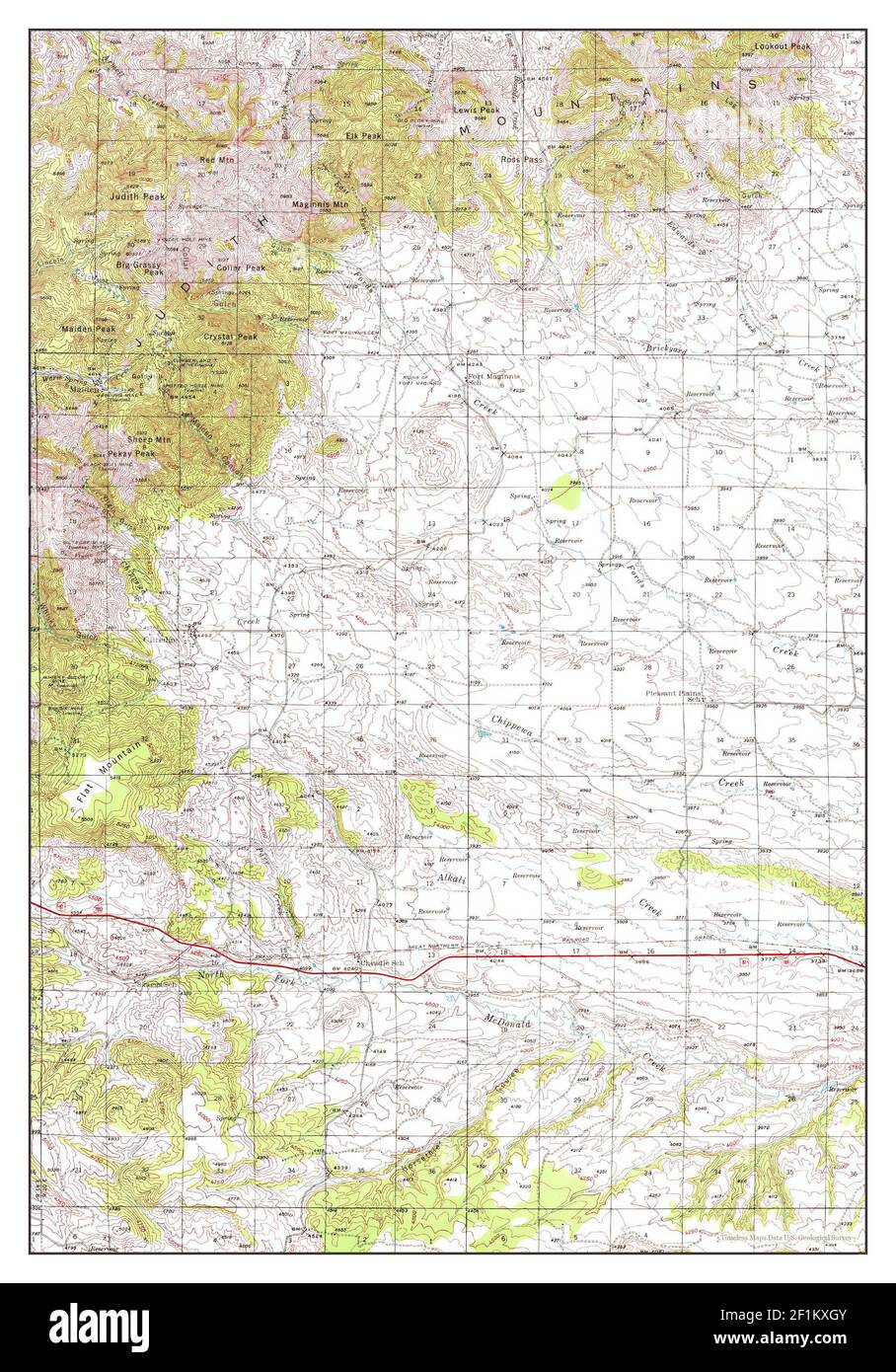 Judith Peak, Montana, map 1941, 162500, United States of America by
