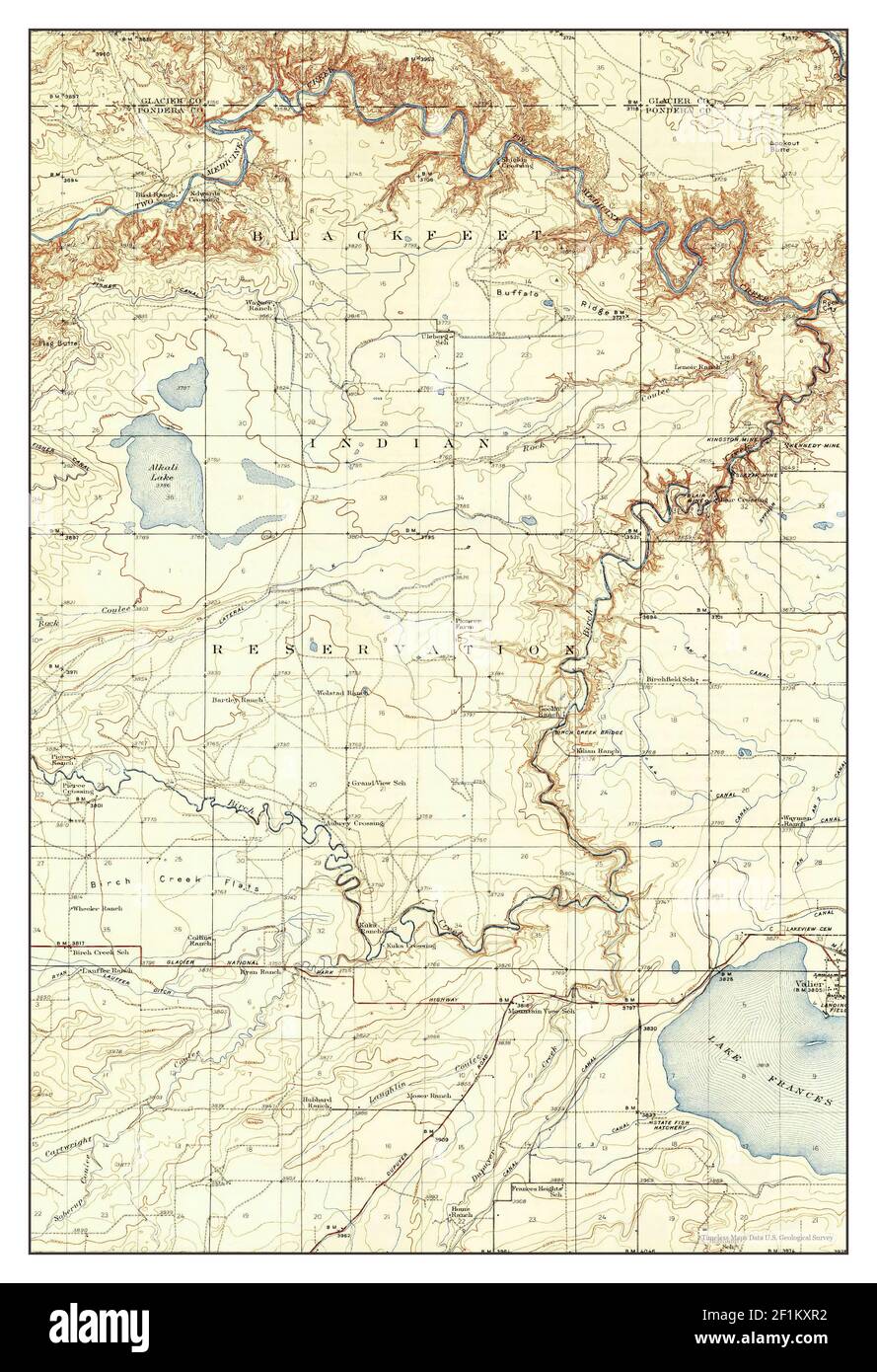 Lake Frances, Montana, map 1937, 162500, United States of America by