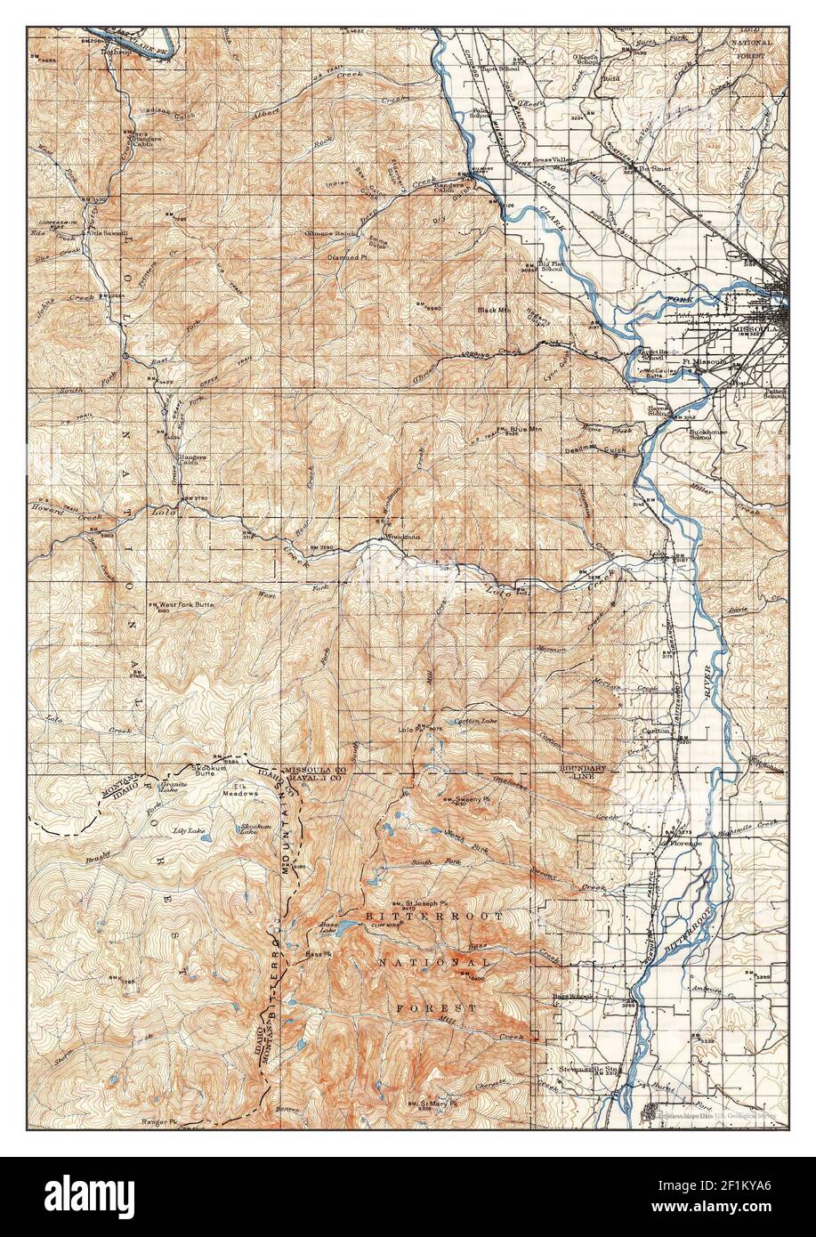 Map Of Missoula Montana High Resolution - Missoula Montana Map 1912 1125000 United States Of America By Timeless Maps Data Us Geological Survey 2F1KYA6 
