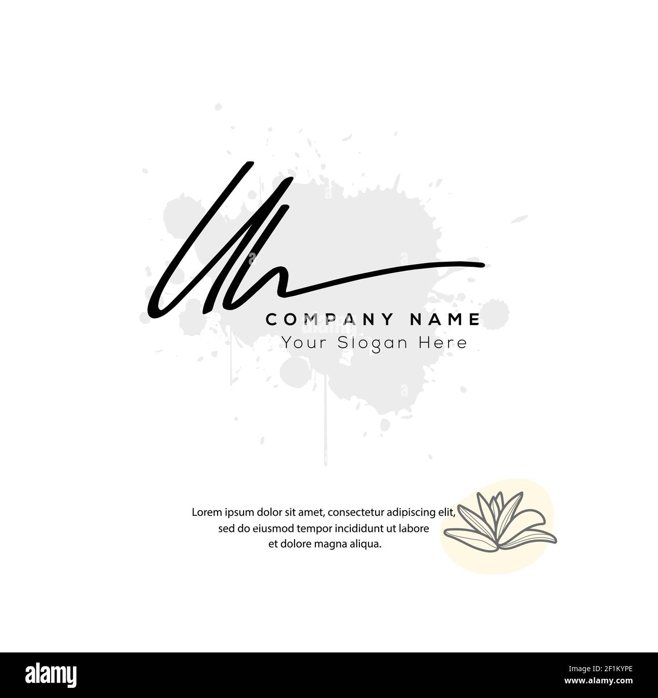 U H UH Initial letter handwriting and signature logo. Beauty vector initial logo .Fashion, boutique, floral and botanical Stock Vector