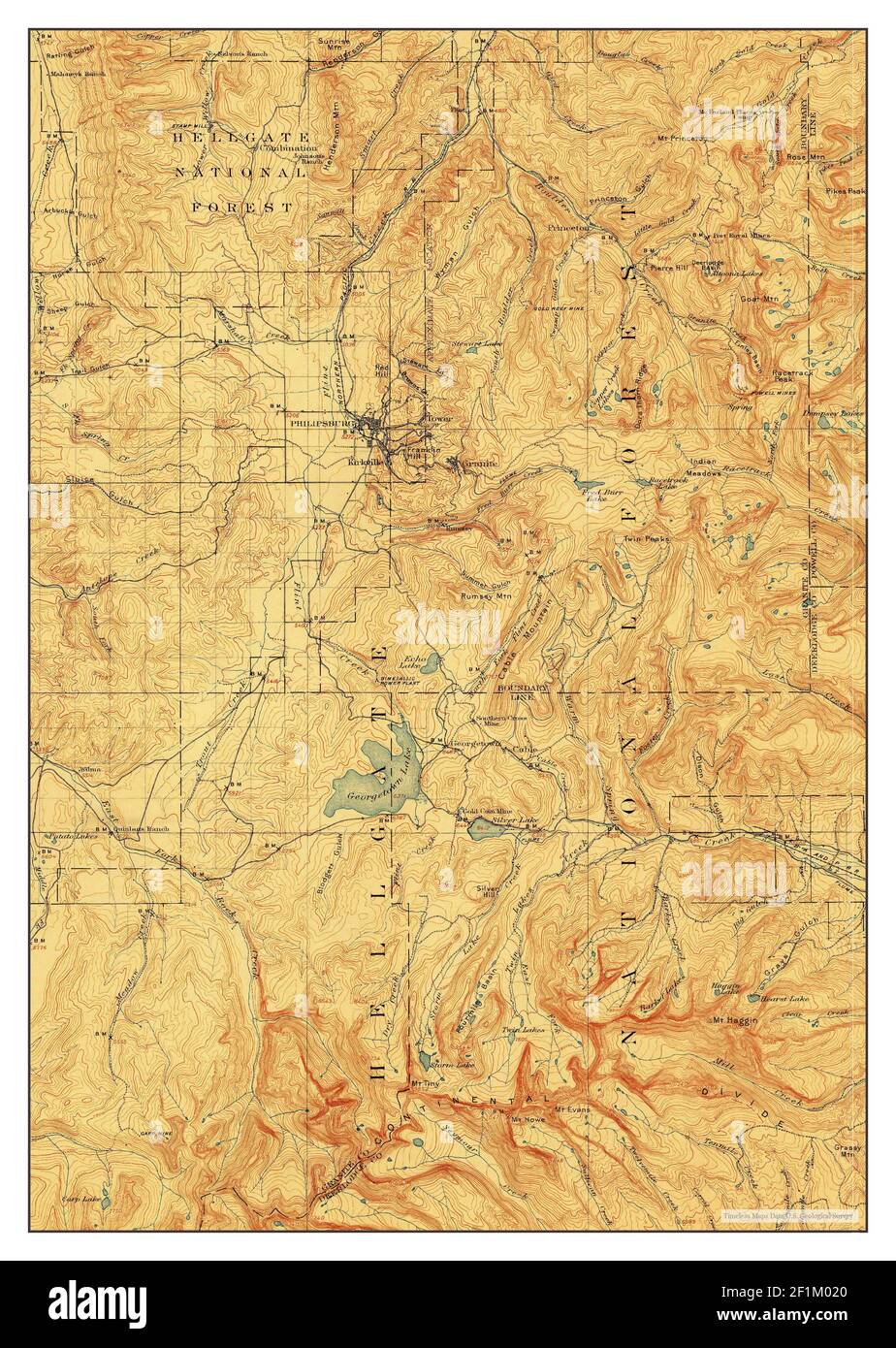 Philipsburg, Montana, map 1908, 1:125000, United States of America by