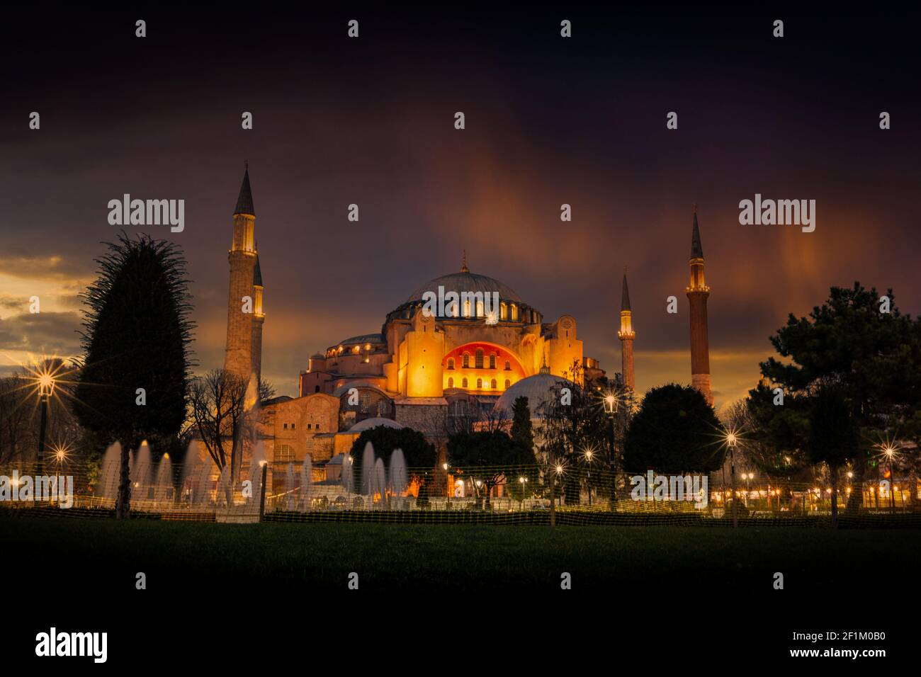 Hagia Sophia (Ayasofya). View from the Sultan Ahmet Park. Istanbul ...