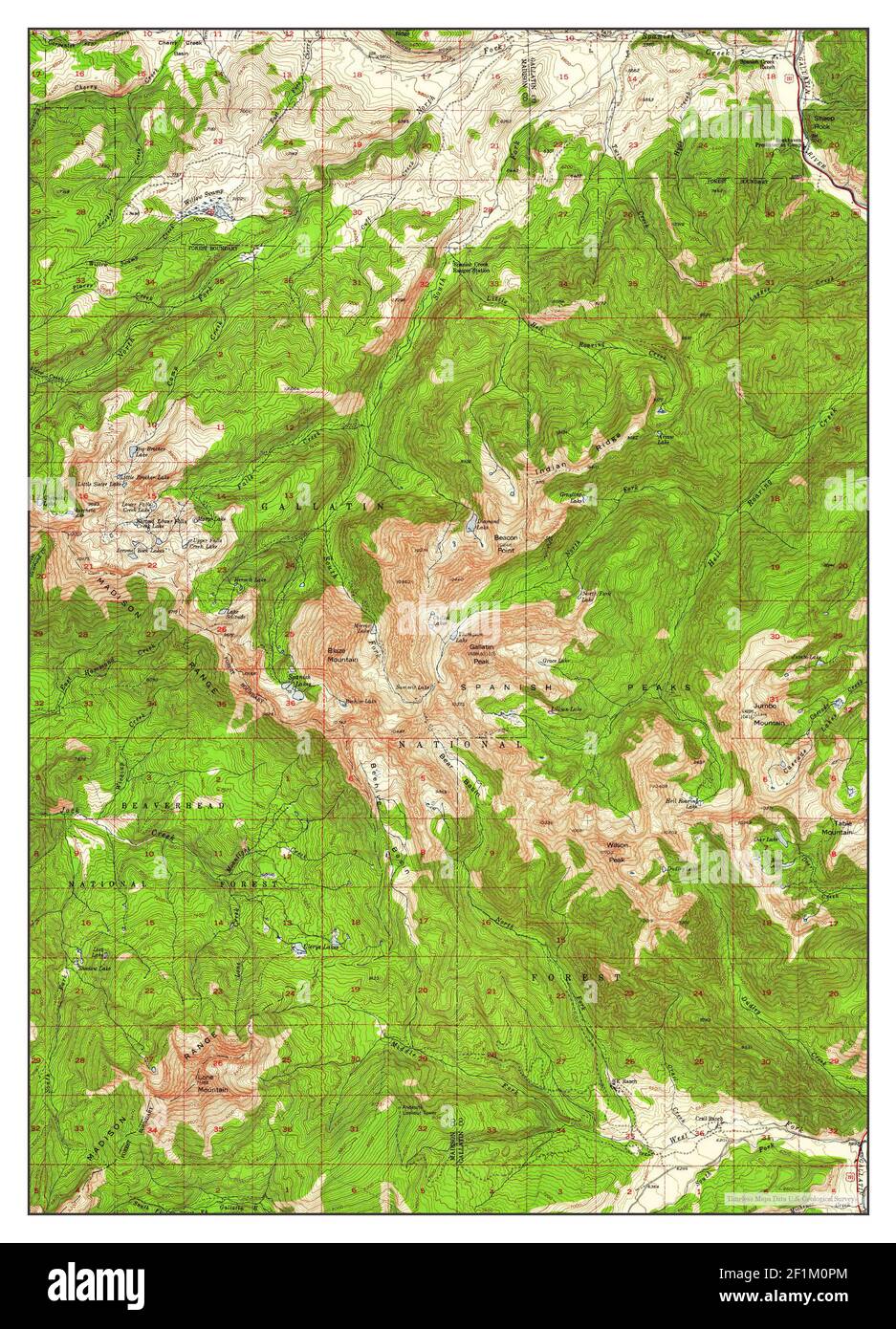 Spanish Peaks Montana Map Spanish Peaks, Montana, Map 1950, 1:62500, United States Of America By  Timeless Maps, Data U.s. Geological Survey Stock Photo - Alamy