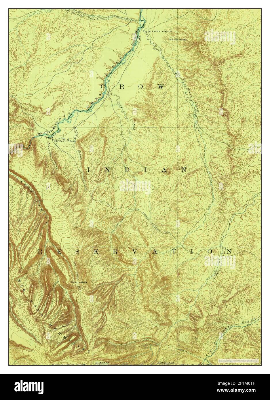 St Xavier, Montana, map 1901, 1:125000, United States of America by Timeless Maps, data U.S 