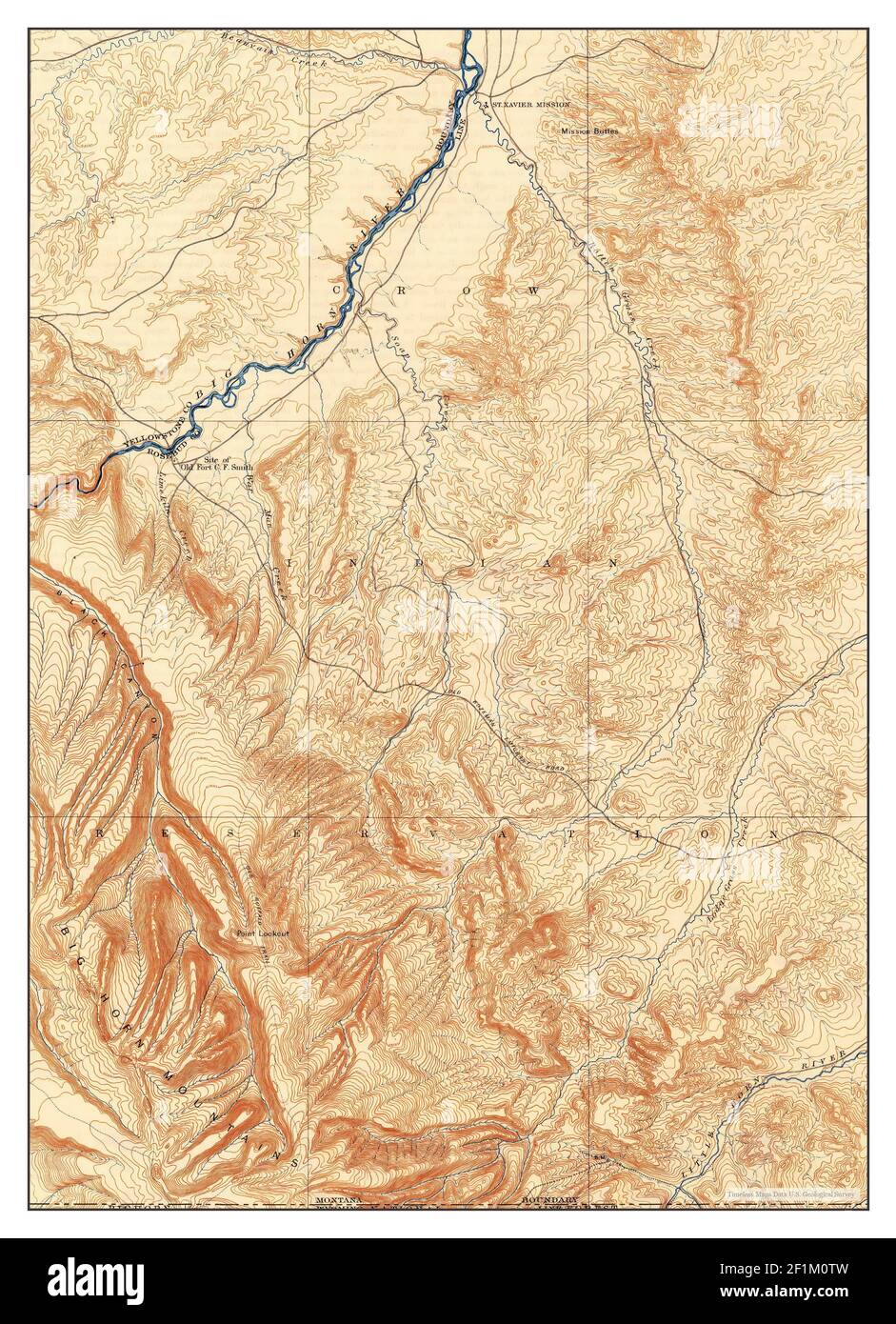 St Xavier, Montana, map 1901, 1:125000, United States of America by Timeless Maps, data U.S 