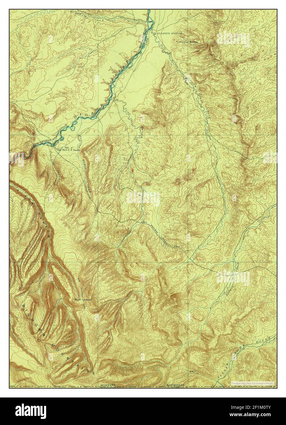 St Xavier, Montana, map 1901, 1:125000, United States of America by Timeless Maps, data U.S 