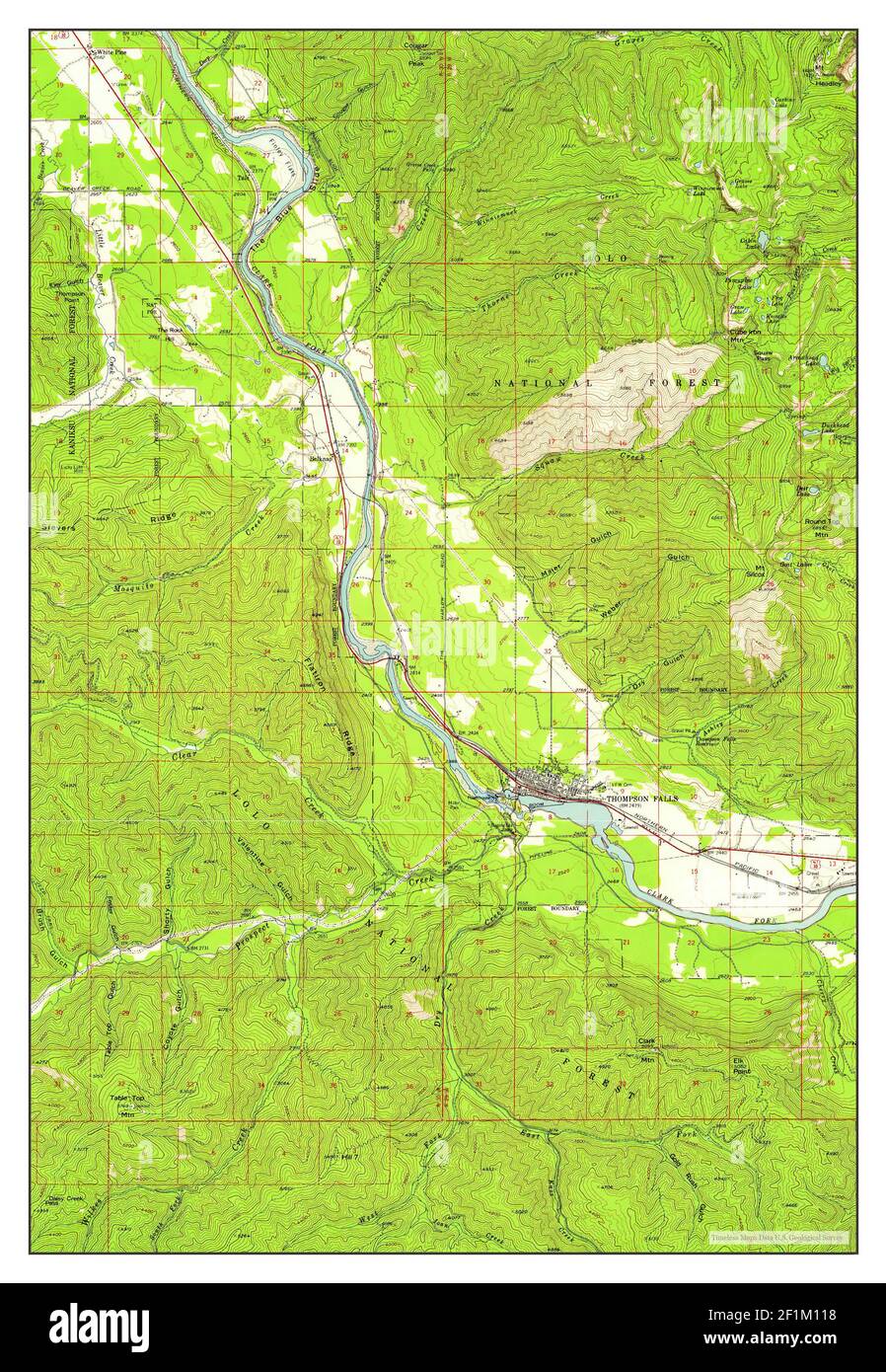 Thompson Falls, Montana, map 1957, 162500, United States of America by
