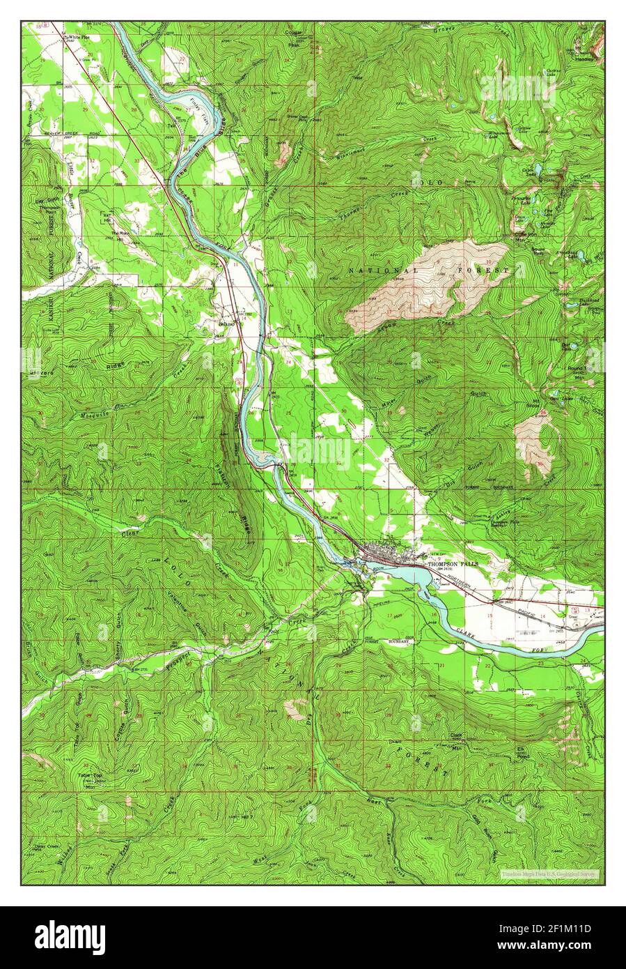 Thompson Falls, Montana, map 1957, 162500, United States of America by