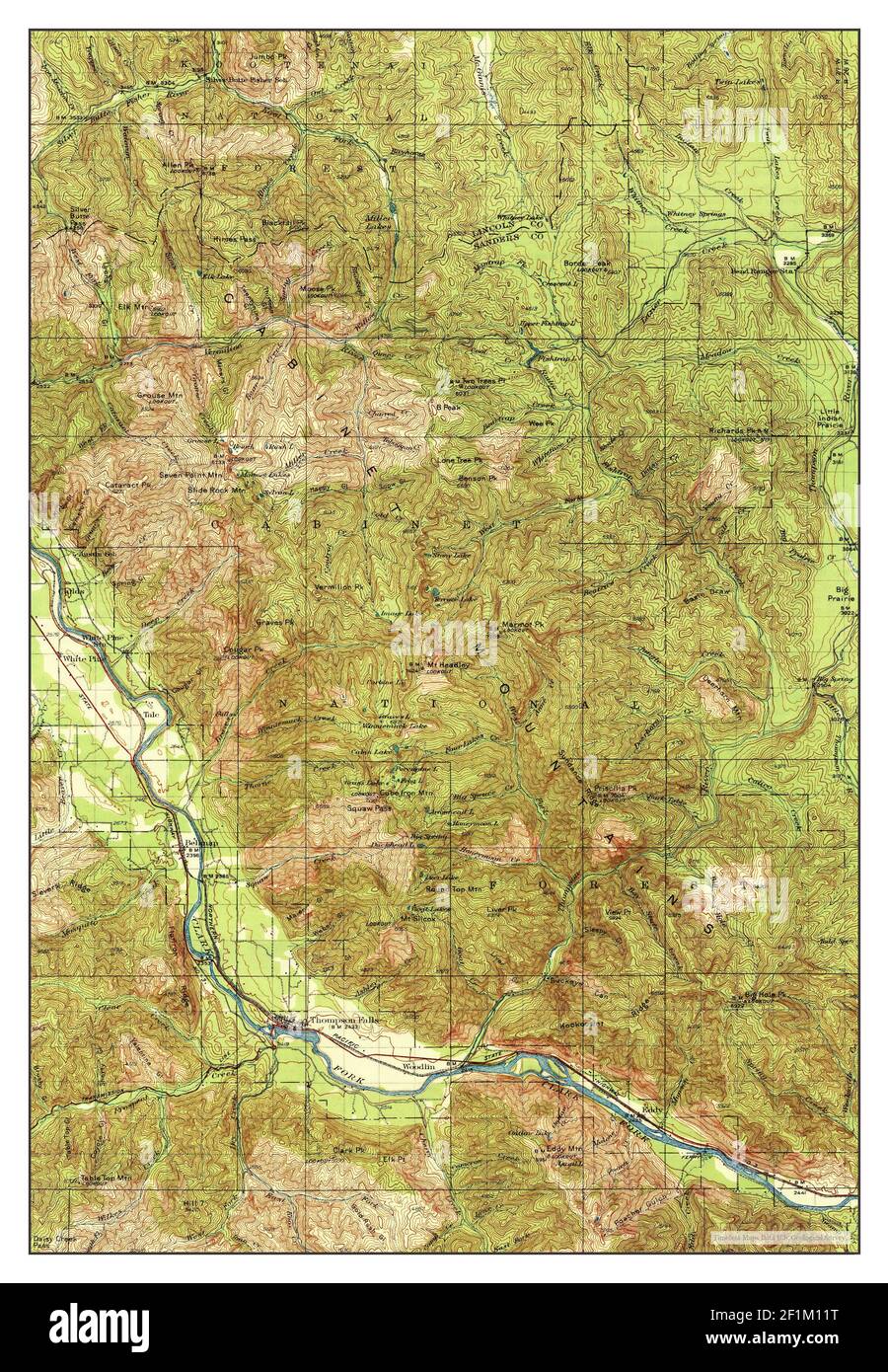 Thompson Falls Mt Map Thompson Falls, Montana, Map 1937, 1:125000, United States Of America By  Timeless Maps, Data U.s. Geological Survey Stock Photo - Alamy