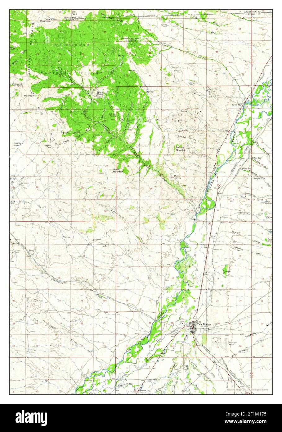 Twin Bridges, Montana, map 1960, 162500, United States of America by Timeless Maps, data U.S