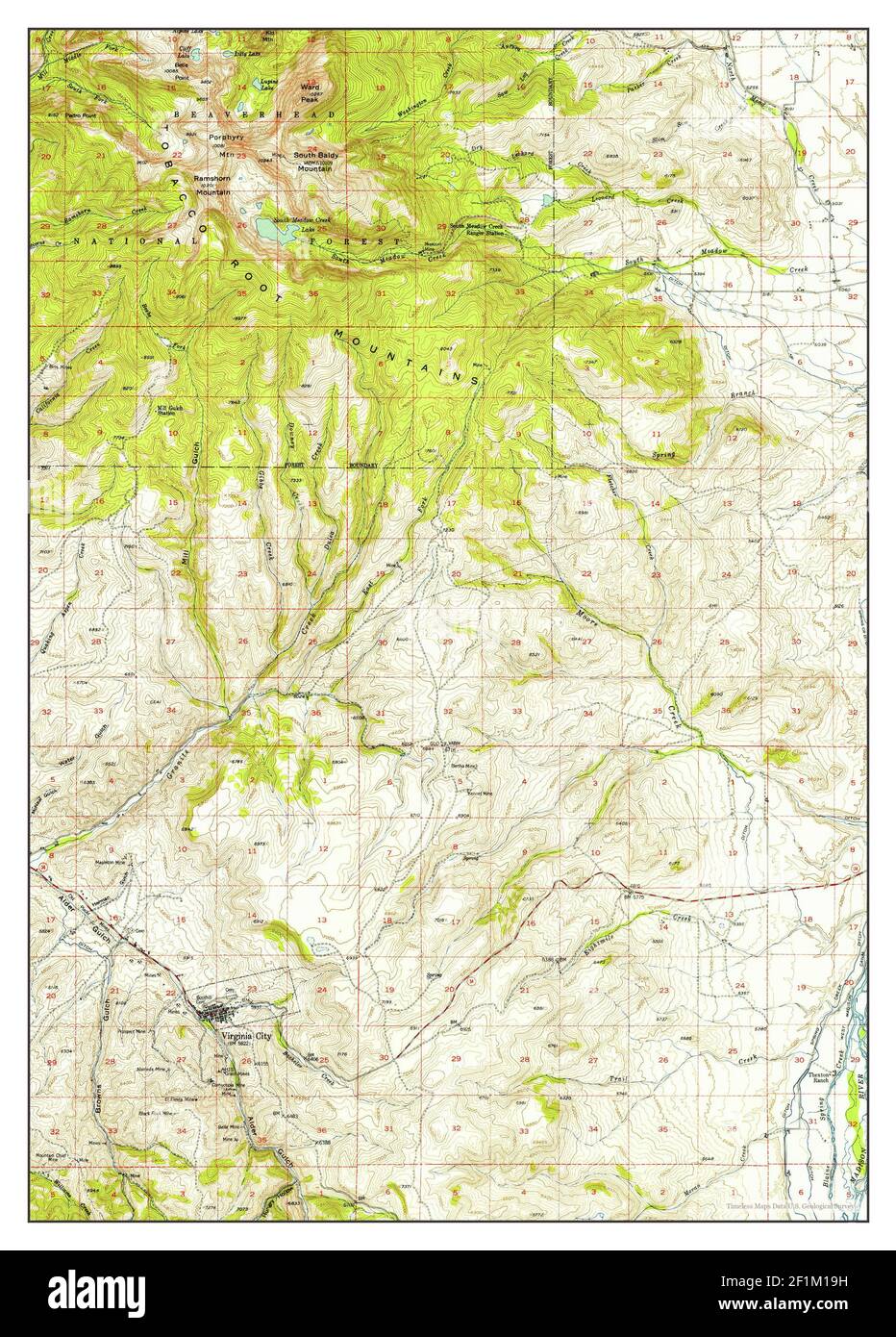 Virginia City Montana Map Virginia City, Montana, Map 1950, 1:62500, United States Of America By  Timeless Maps, Data U.s. Geological Survey Stock Photo - Alamy