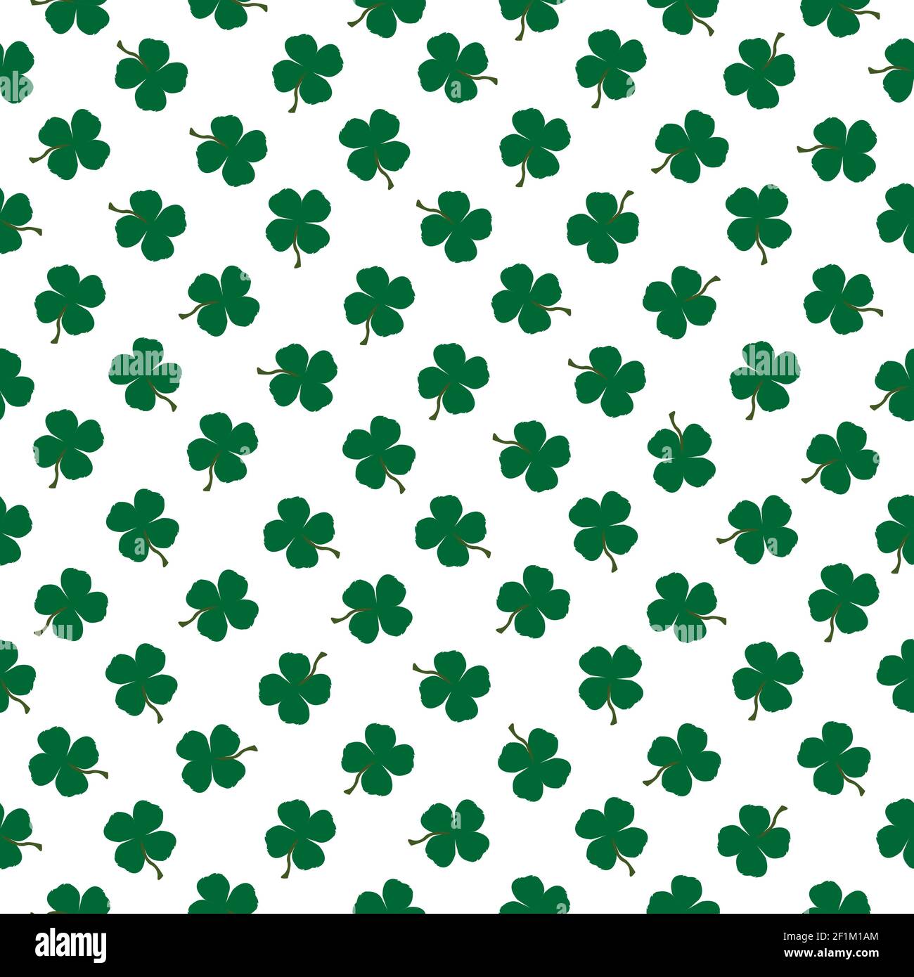 Seamless pattern with clovers on white background Stock Vector