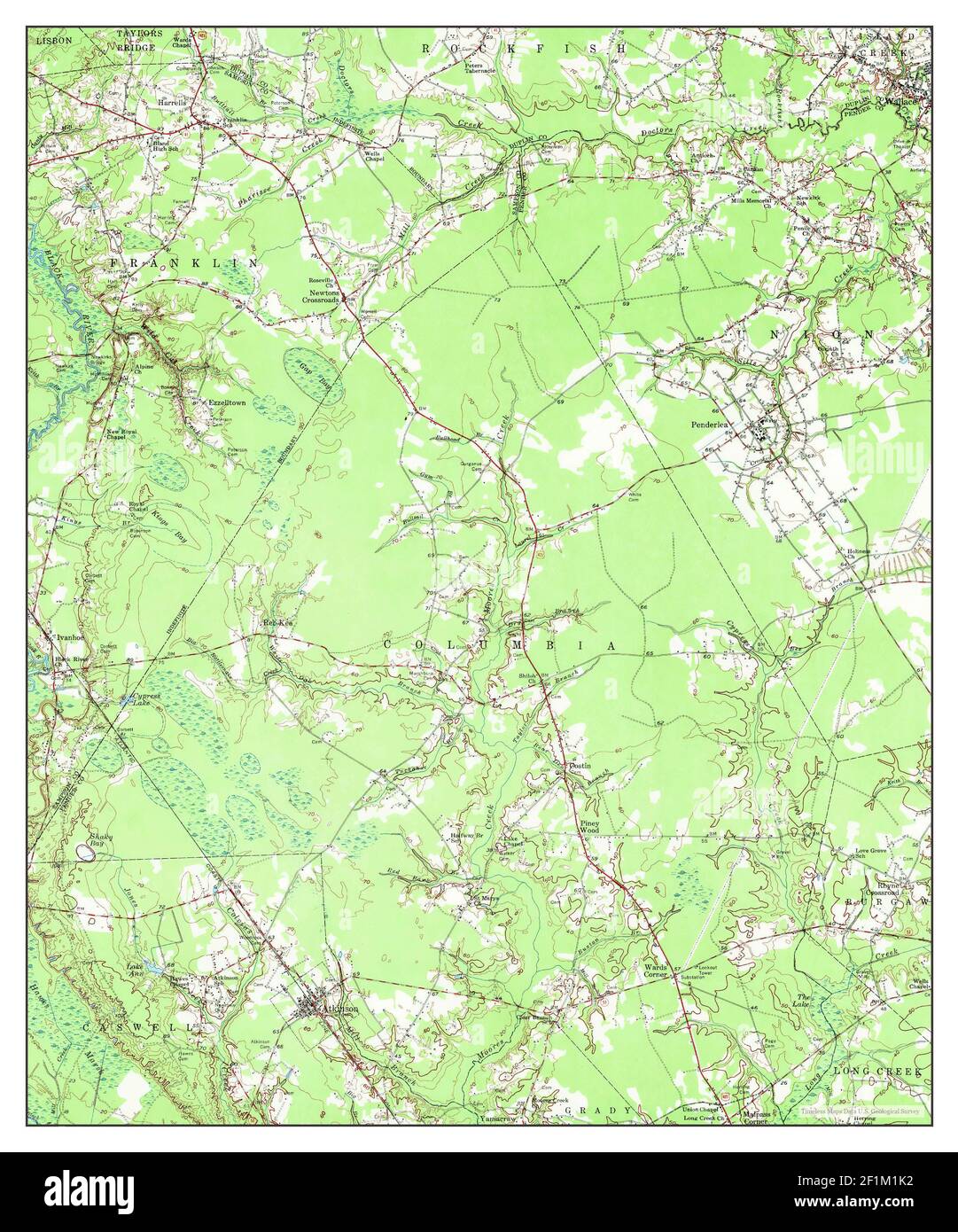 Atkinson, North Carolina, map 1955, 162500, United States of America