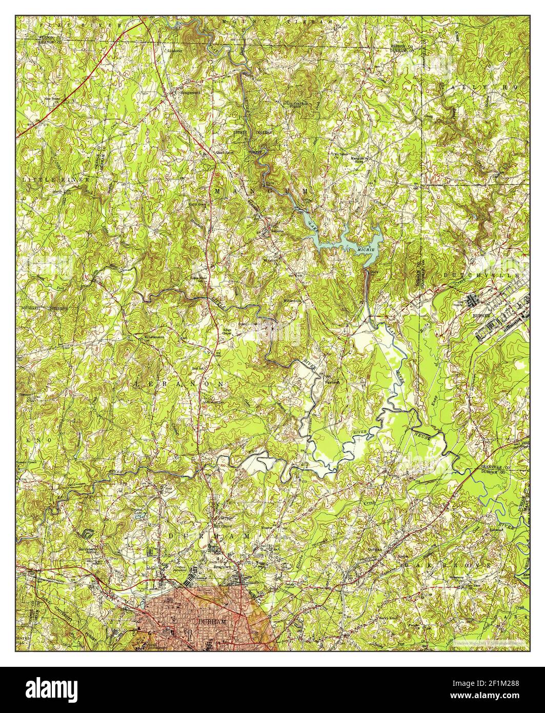 Durham North, North Carolina, map 1951, 162500, United States of