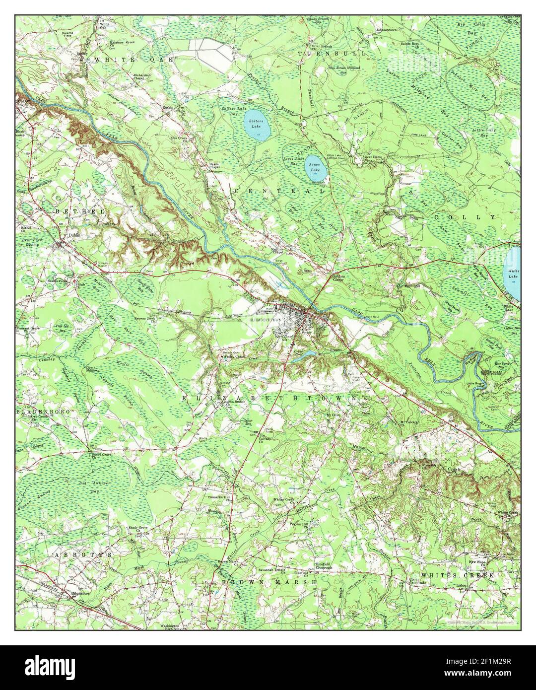 Elizabethtown, North Carolina, map 1955, 162500, United States of