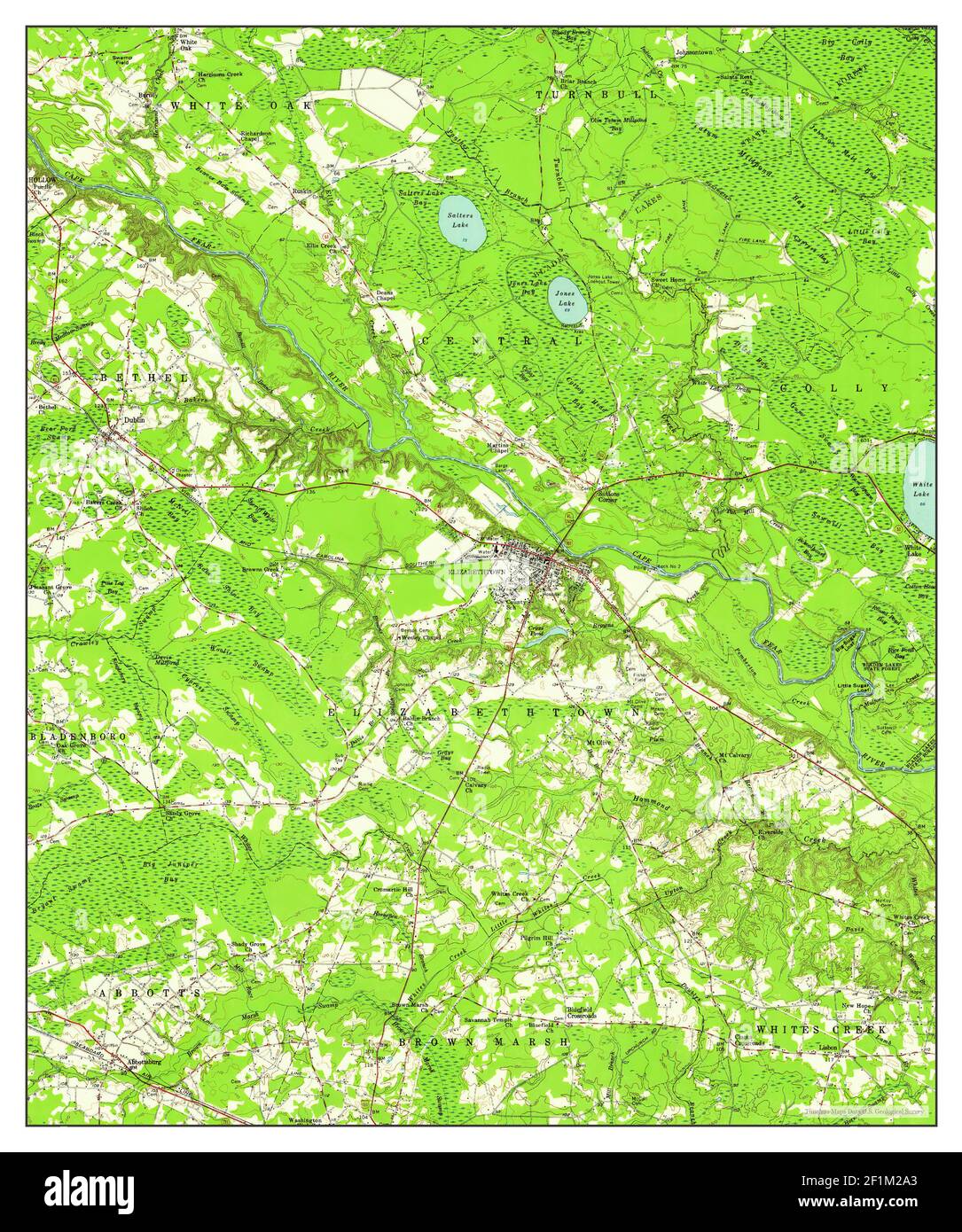 Elizabethtown, North Carolina, map 1955, 162500, United States of