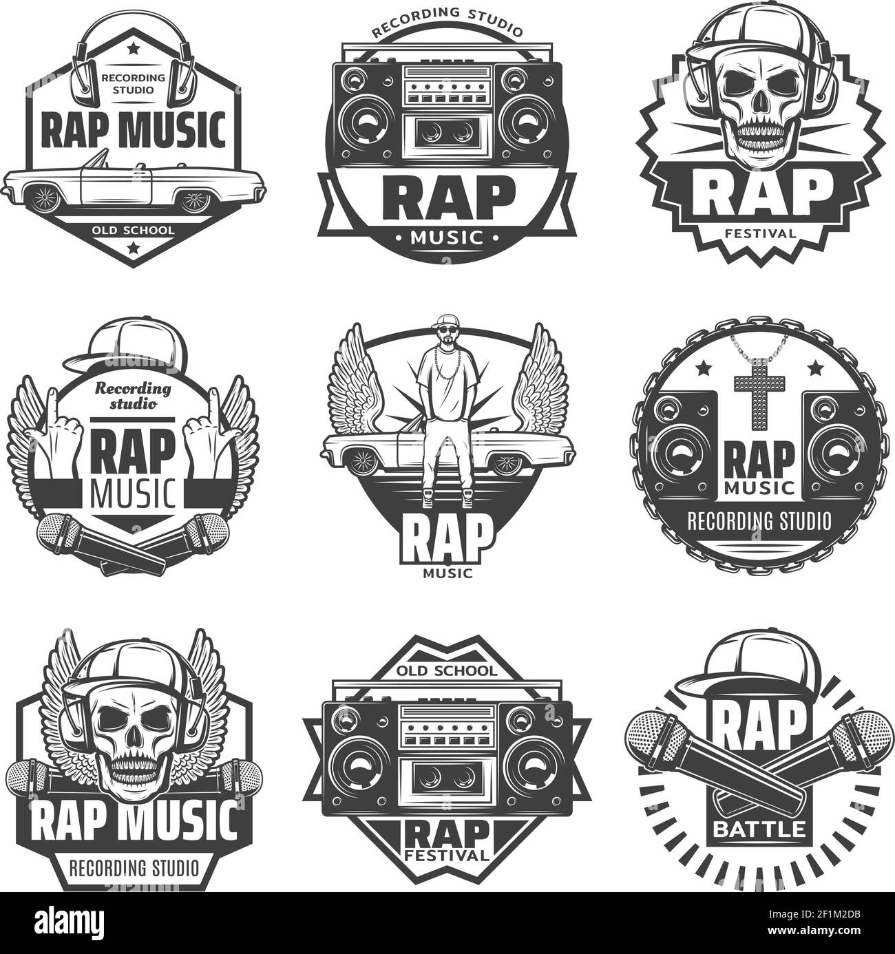 Rap logo Black and White Stock Photos & Images - Alamy