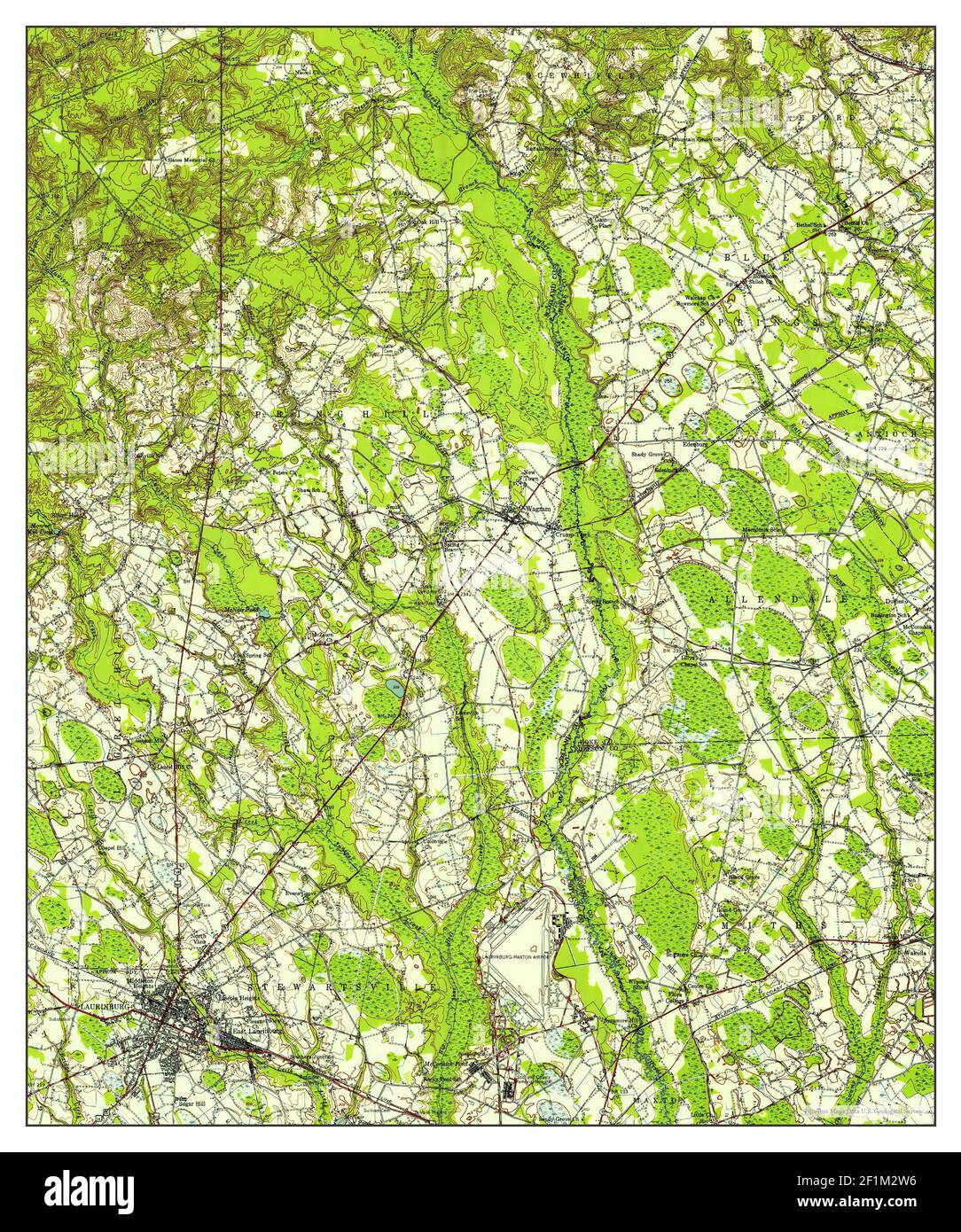 Laurinburg, North Carolina, map 1949, 1:62500, United States of America by Timeless Maps, data U.S. Geological Survey Stock Photo