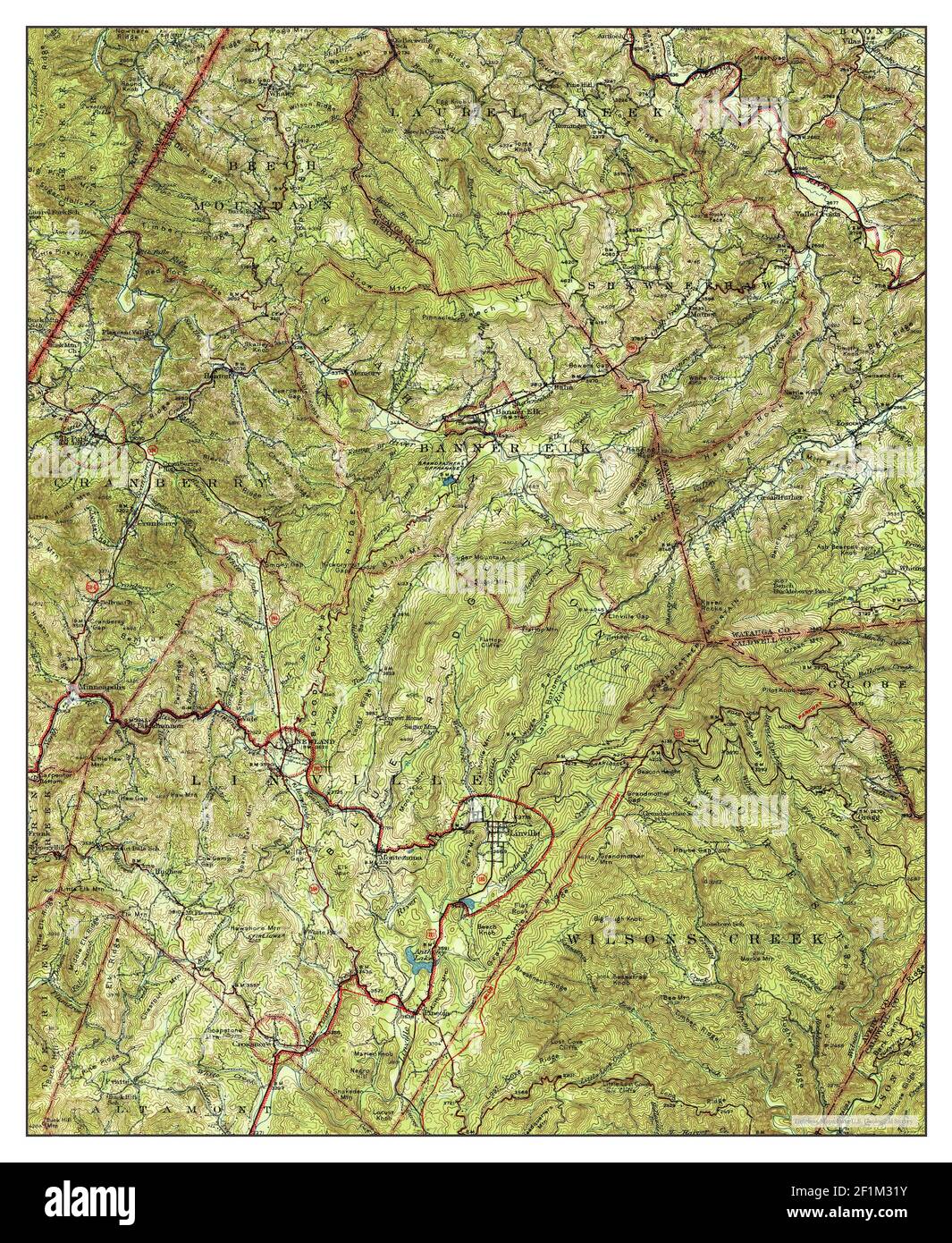 Linville, North Carolina, map 1944, 162500, United States of America