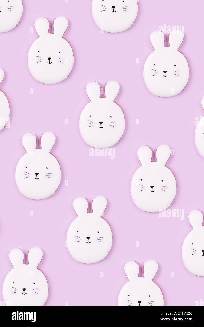 Easter bunny cookies on lilac background Stock Photo - Alamy Easter bunny cookies on lilac background Stock Photo - Alamy
