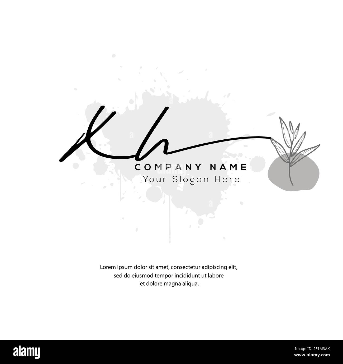 X H XH Initial letter handwriting and signature logo. Beauty vector initial logo .Fashion, boutique, floral and botanical Stock Vector