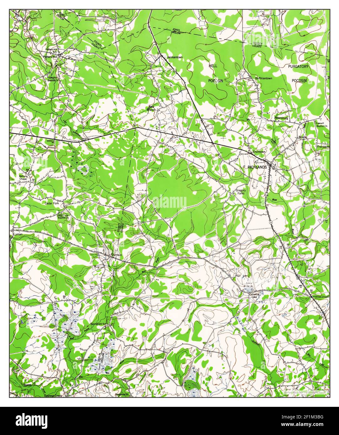 Richlands, North Carolina, map 1965, 162500, United States of America