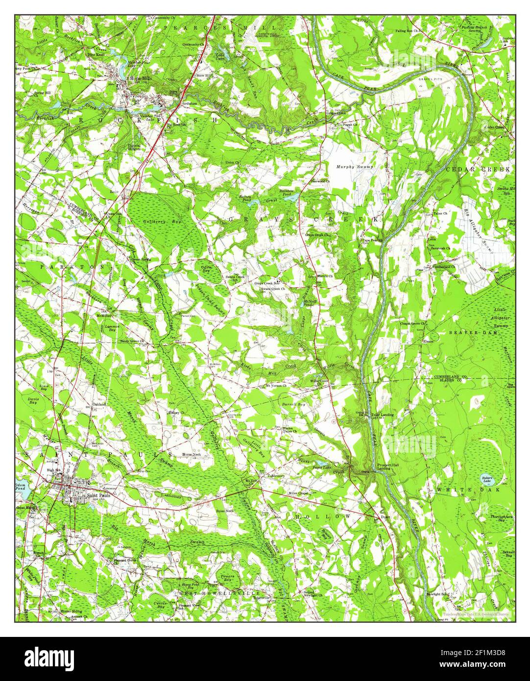 Saint Pauls, North Carolina, map 1959, 1:62500, United States of America by Timeless Maps, data U.S. Geological Survey Stock Photo