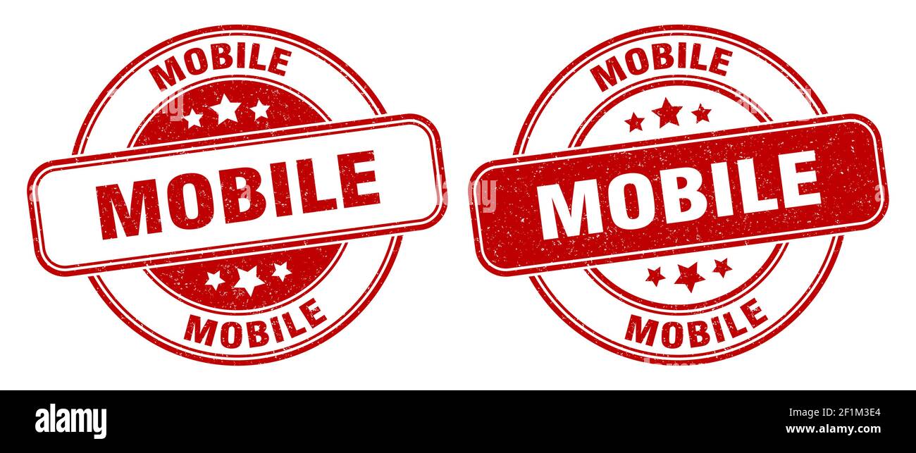 mobile stamp. mobile sign. round grunge label Stock Vector Image & Art ...