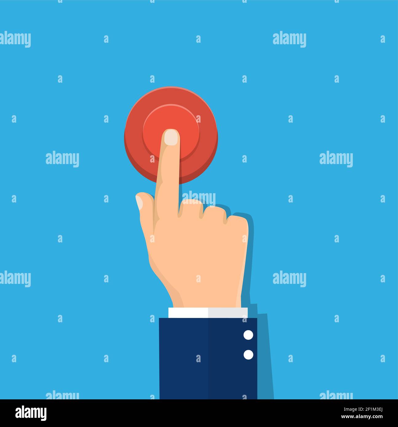 Hand pressing red button Stock Vector Image & Art Alamy