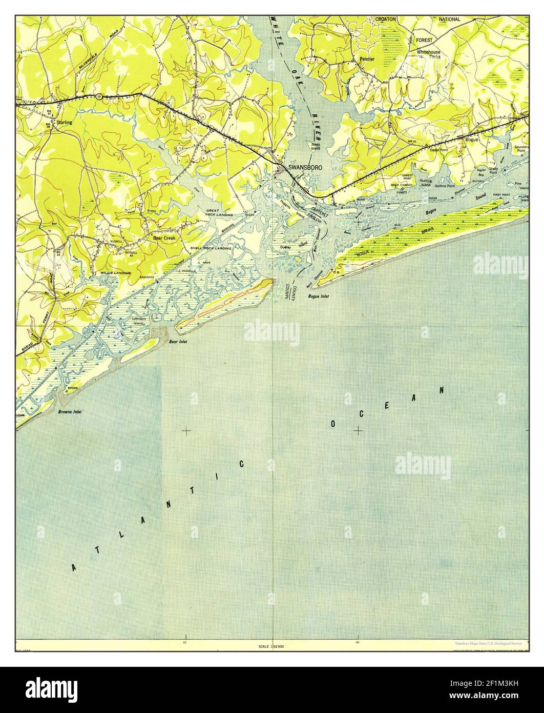 Swansboro, North Carolina, map 1948, 162500, United States of America