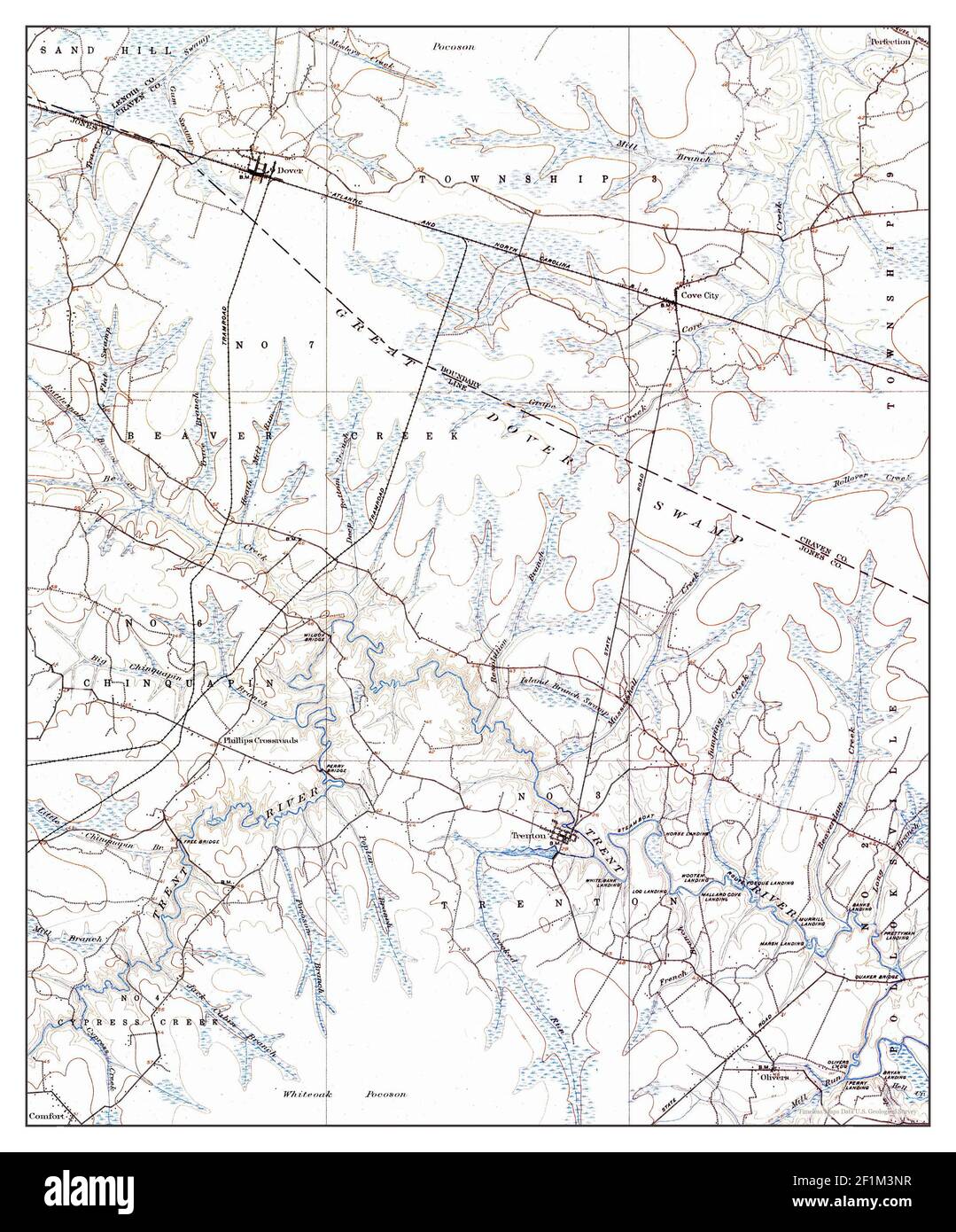 Trent River, North Carolina, map 1903, 162500, United States of