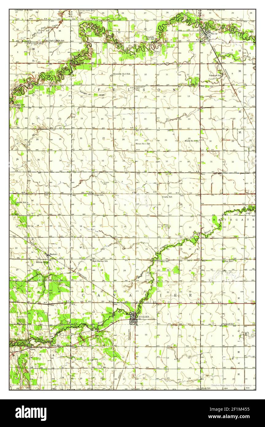 Cavalier, North Dakota, map 1939, 162500, United States of America by