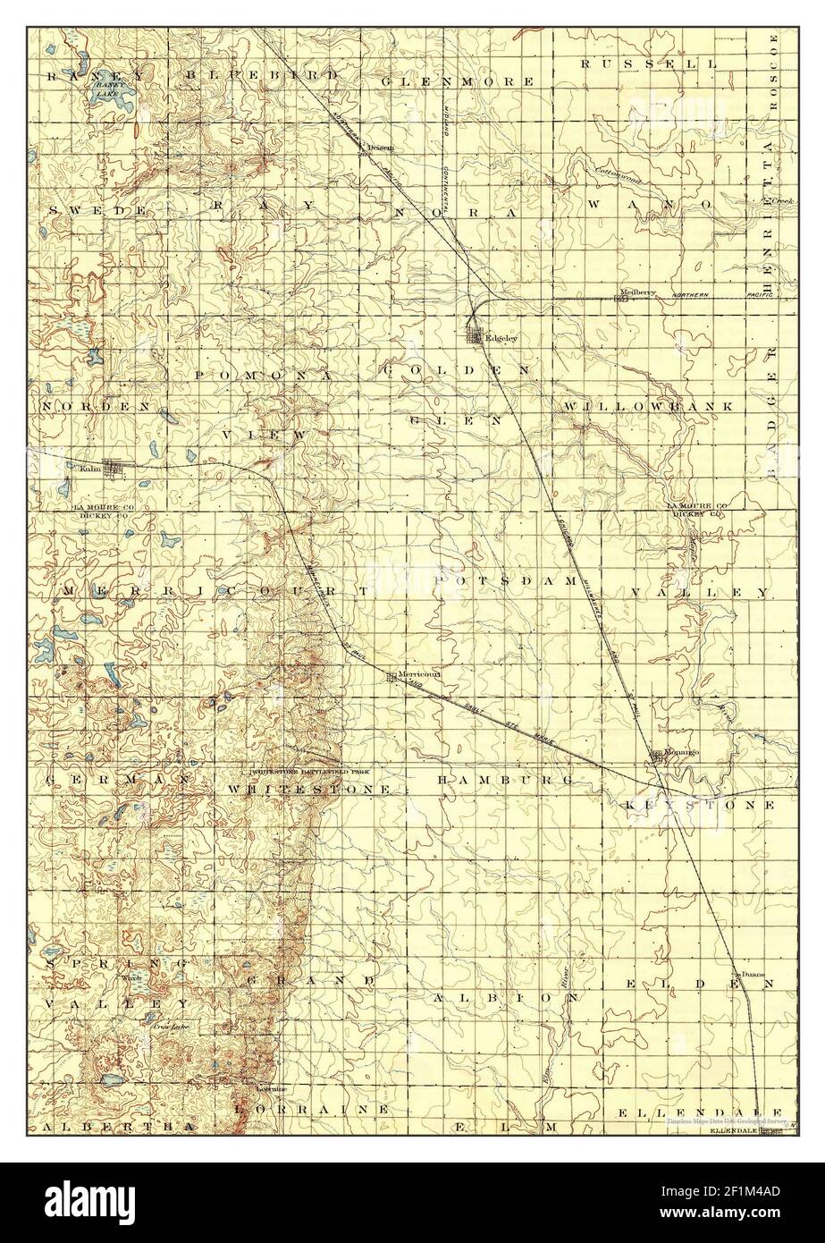 Edgeley, North Dakota, map 1925, 1125000, United States of America by