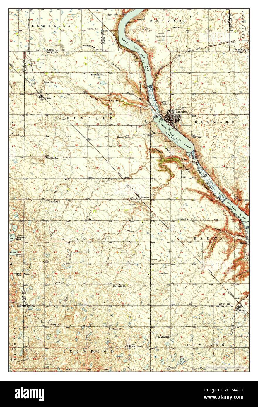 Kenmare, North Dakota, map 1950, 162500, United States of America by