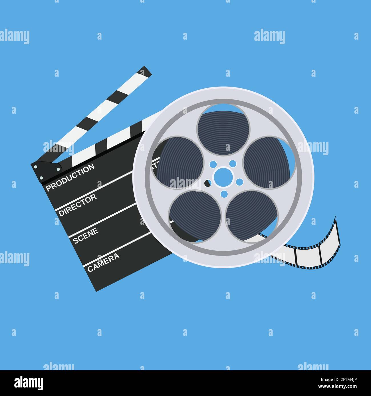 cinema clap and film reel Stock Vector Image & Art - Alamy