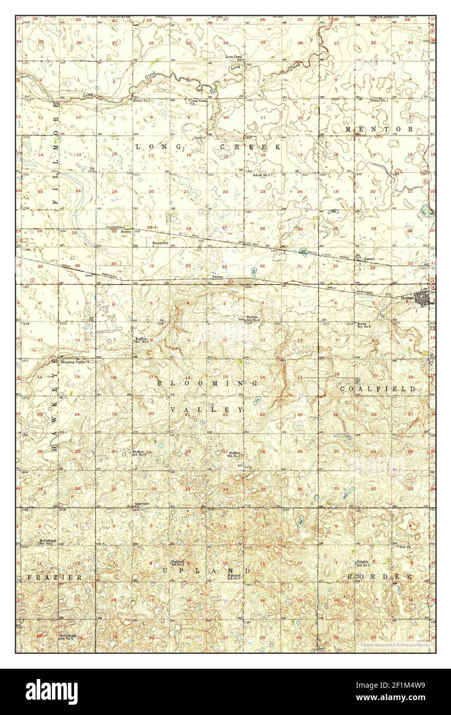 Noonan, North Dakota, map 1950, 162500, United States of America by