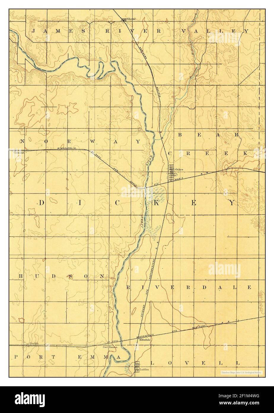 Map of oakes north dakota Cut Out Stock Images & Pictures Alamy