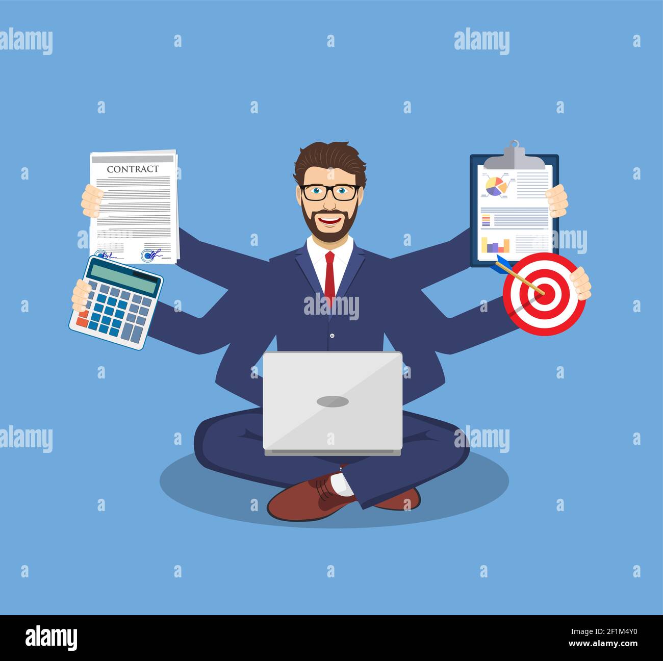 Businessman with multitasking lots of arms Stock Vector Image & Art Alamy