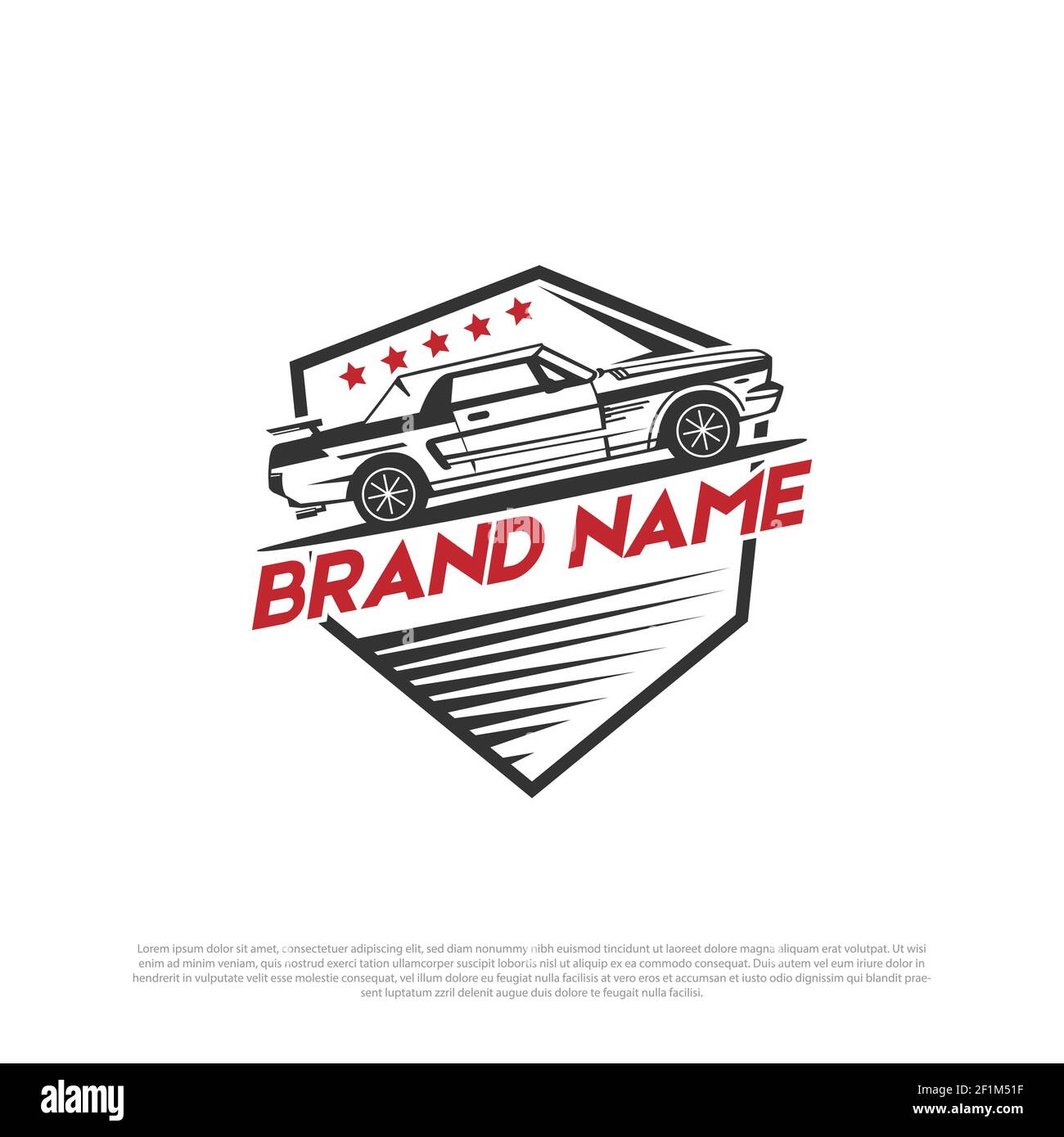 classic racing car logo design inspiration, modification car logo vector template with vintage and retro style Stock Vector
