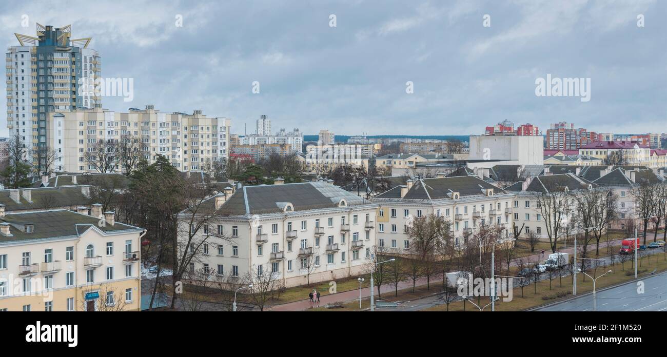 winter and snow Minsk from a height Stock Photo - Alamy