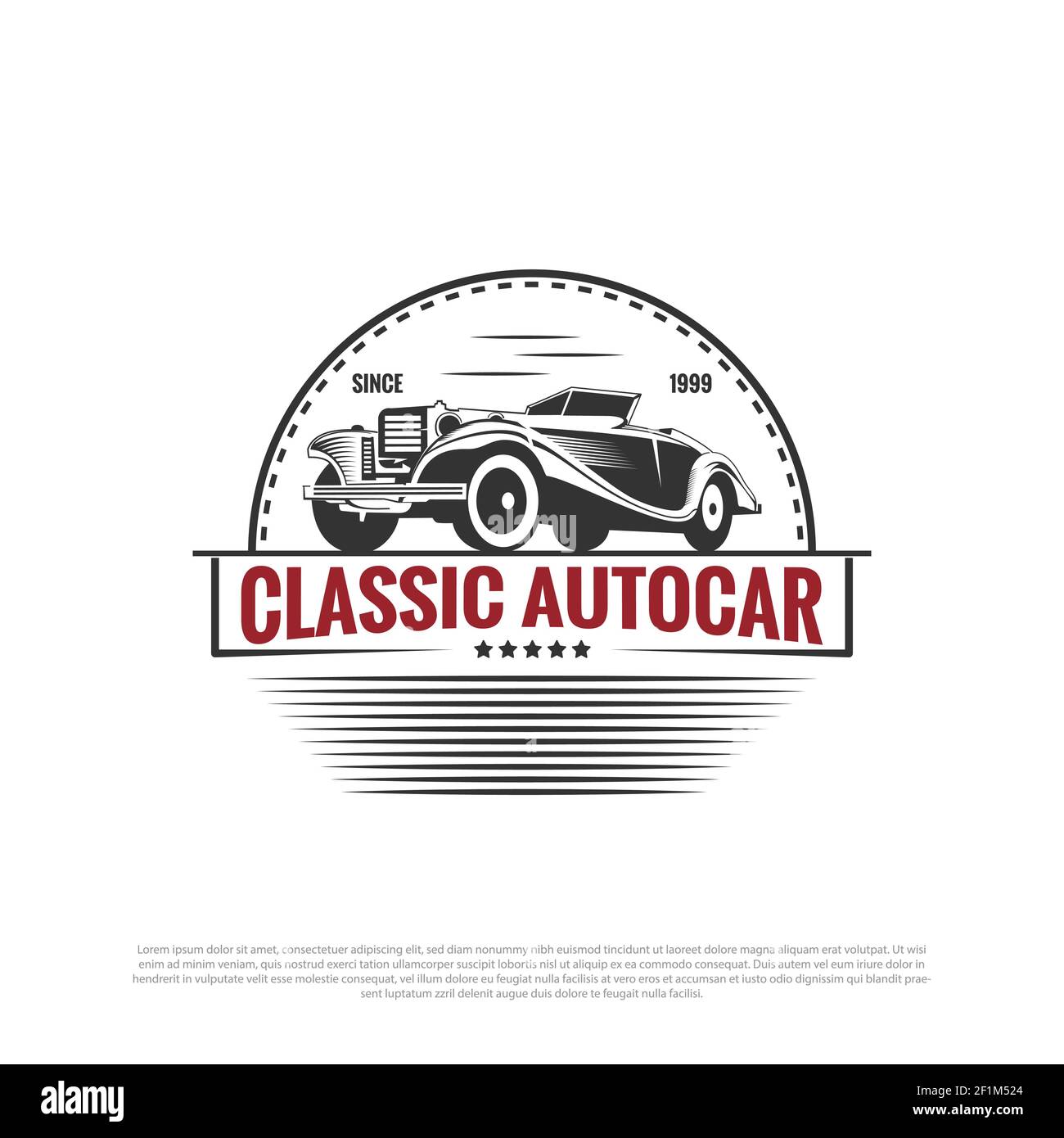 classic car logo design vector, vintage automotive car restoration and car club design idea with vintage and retro style Stock Vector