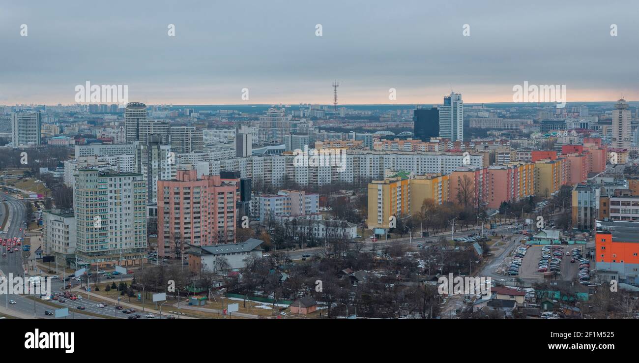 winter and snow Minsk from a height Stock Photo - Alamy