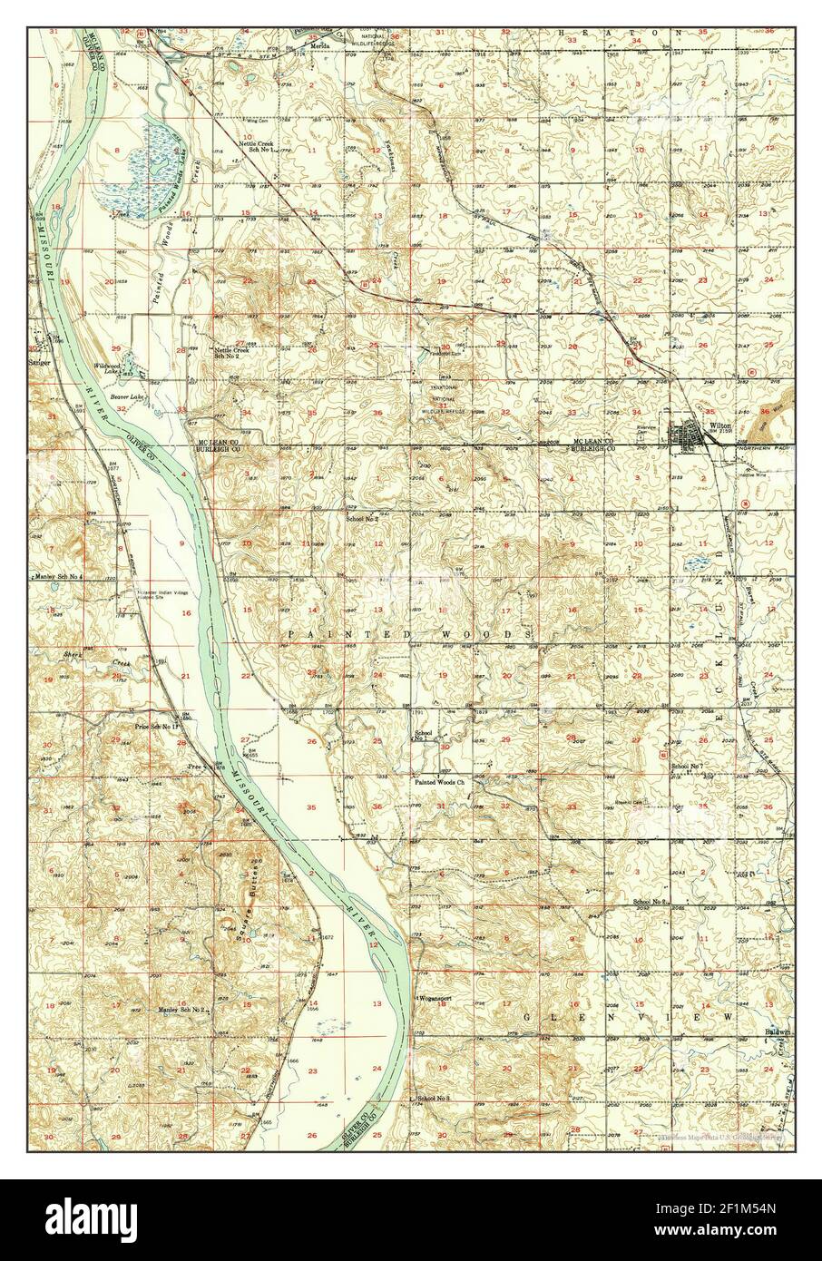 Wilton, North Dakota, map 1950, 162500, United States of America by