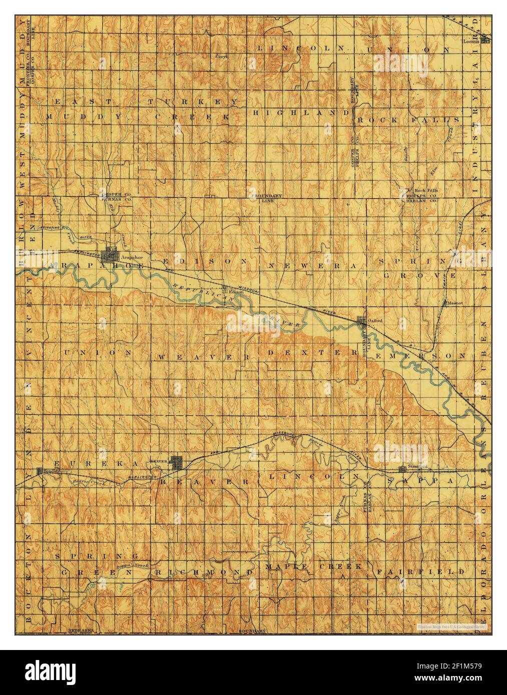 Arapahoe, Nebraska, map 1896, 1125000, United States of America by Timeless Maps, data U.S