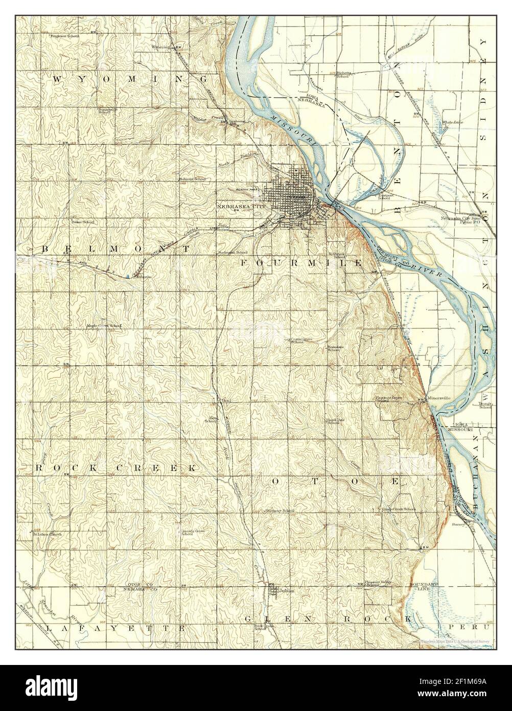 Nebraska City, Nebraska, map 1907, 162500, United States of America by