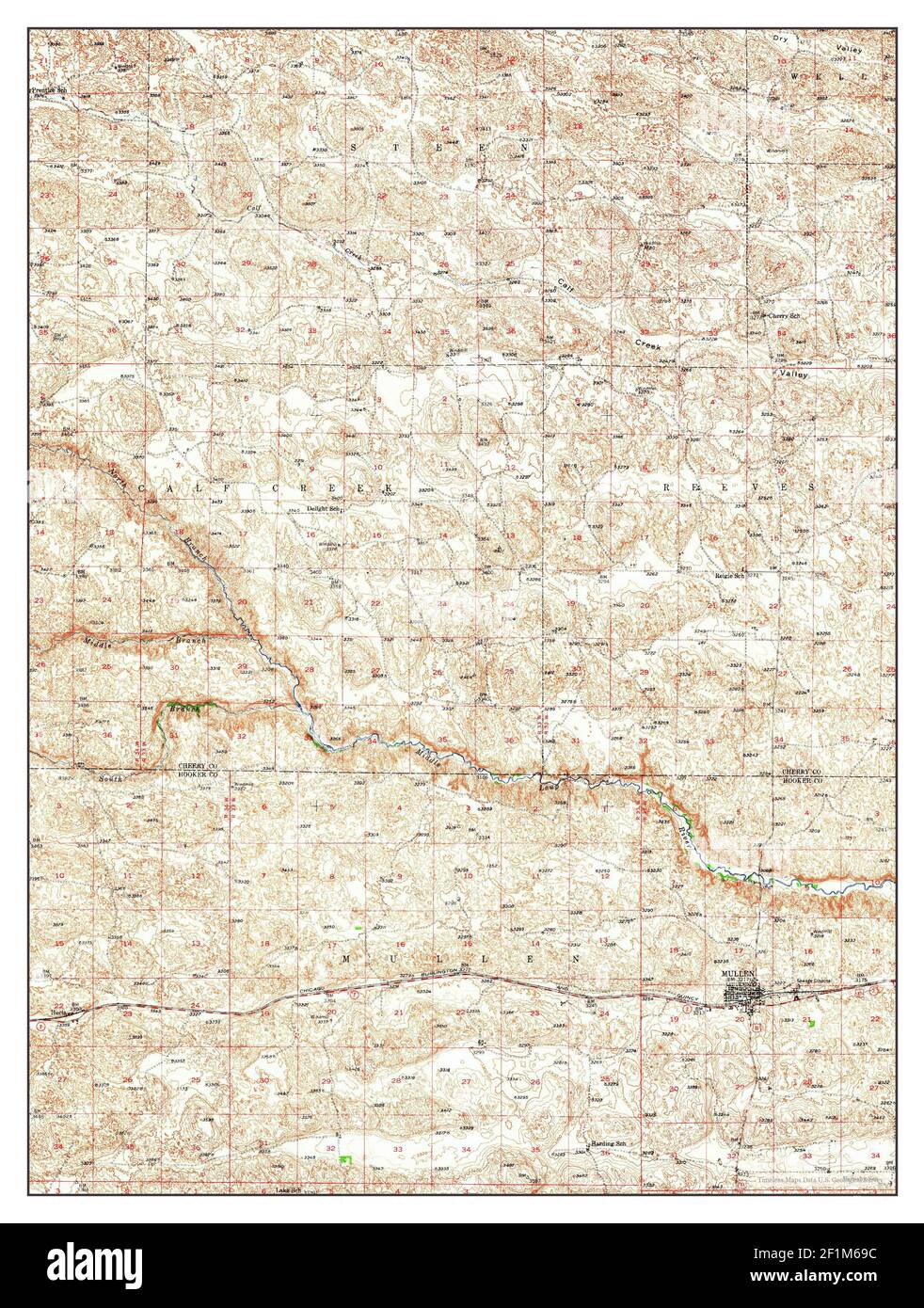 Mullen, Nebraska, map 1948, 1:62500, United States of America by Timeless Maps, data U.S. Geological Survey Stock Photo