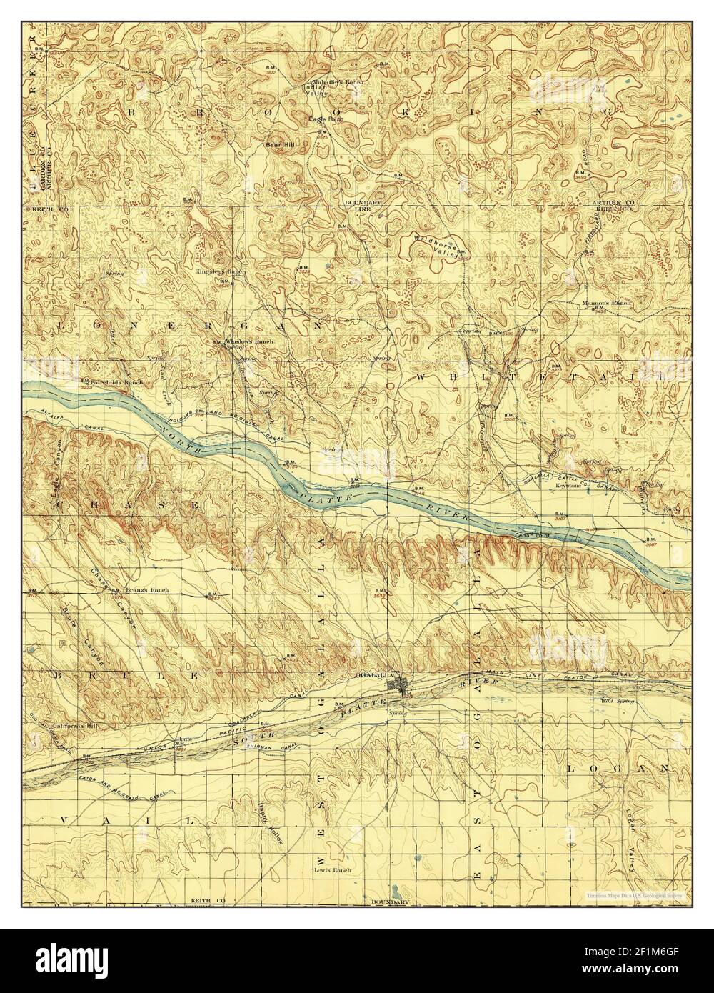 Ogallala, Nebraska, map 1900, 1125000, United States of America by Timeless Maps, data U.S
