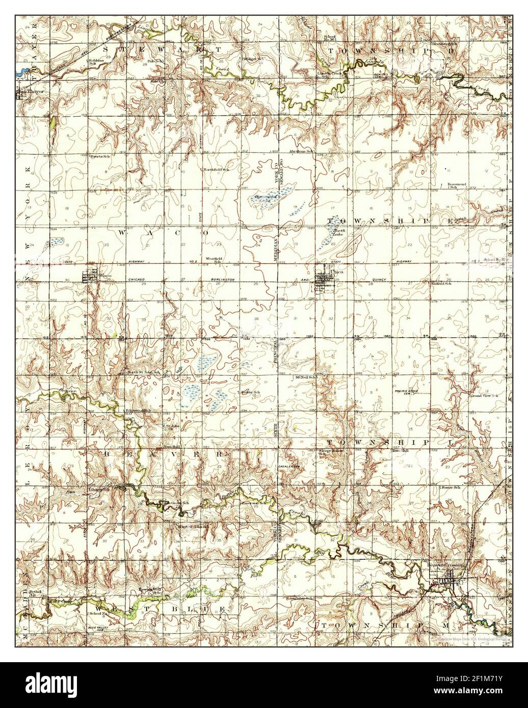 Utica, Nebraska, map 1937, 162500, United States of America by